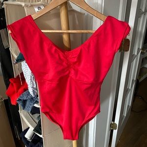 Gaynor Minden ballet leotard L red